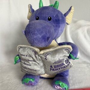 Charming Purple Dragon Plush with Storybook